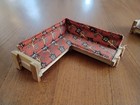 Lundby Corner Pinewood Couch   Chair Vintage Dollhouse Furniture  Damaged