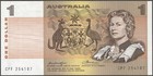 1976 Australia Crisp Uncirculated  one Dollar  Note Knight-wheeler Obsolete