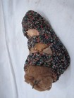 Antique Folk Art Womens Hand Beaded Button Shoe Cloth Sewing Pin Cushion