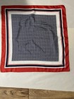 Vintage Royal Viking Line By Diolen Scarf Blue Red White Striped 27 x 27    Rare