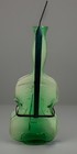 Vintage Emerald Green Blown Glass Violin   Cello Bottle W  Metal Wall Hanger