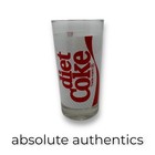 Vintage 1980 s Diet Coke 12 Oz White Swirl Ribbon Drinking Glass Coca Cola