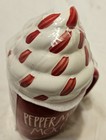 Rae Dunn Christmas Peppermint Mocha Mug Red Ceramic With Topper By Magenta New