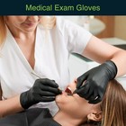 Black Vinyl Disposable Gloves Large 50 Pack - Latex Free  Powder Free Medical   