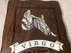 Vintage Virgo Zodiac Sign Astrology Horoscope Kitchen Cook Wall Plaque Wood