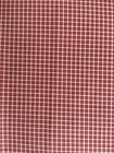 4 Yards Red Beige Gingham Plaid Cotton Fabric Lot Vtg 1980s French Country Woven