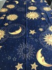 A Vtg 90   s Celestial Shower Curtain Astrology Zodiac Sun Stars Moon Blue   Gold