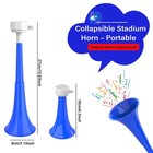 Collapsible Stadium Horn Noisemaker  Mini Soccer Vuvuzela Blow 4pcs  Blue