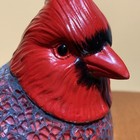 Red Cardinal Crackle Glass Mosaic Lamp Night Light Portable Luminaire