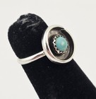 Vtg Sterling Silver Turquoise Navajo Style Baby Child Ring Size 1 Native America