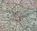 Vintage 1901 France Map 22 x14    Old Antique Original Lyon Paris Versailles