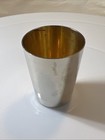 Antique Silver German Shot Glass Gold Washing Vermeil Stamp Made In Germany    b   