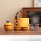 Ceramic Tea Set Kit Cups 1 Pot 2 Cups Tea Making Travel Tea Set Portable Handbag