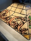Vintage 1960   s Coca-cola Faux Stained-glass Hanging Light Lamp Tiffany Style