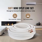 Ductless Mini Split Line Set 1 4  x1 2  x50ft Insulated Copper Tubing Ac