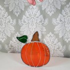 Vintage Pumpkin Sun Catcher  Stained Glass 4 x4 5 