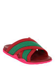 Gucci Womens Rubber Web Striped Sandals
