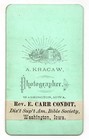 Antique Cdv Circa 1870s Reverend E  Carr Condit Washington Iowa A  Kracaw