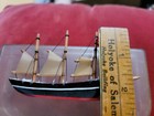 Vintage Hand Carved Wooden 4 5   2 25  Ship     