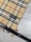 Scarf Unisex 100  Cashmere Plaid Scotland Made Solid Striped Scarves 72x12