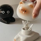 Siamese Cat Ceramic Toothpick Holder Ceramic Case Storage Container Cute Decor 