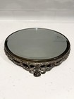 Antique Plateau Vanity Table Mirror Tray With Three Legs Beveled Edge 10 