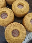 Vintage J p Coats Deadstock Knit-cro Sheen Thread- Bright Gold Mustard- 6 Balls