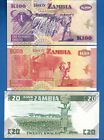 Zambia P-27 P-37 P-38 20 50 100 Kwacha Uncirculated Banknotes Set-4