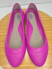 Iconic Crocs Comfort Lina Flats Vibrant Pink Womans 10 Water Proof 