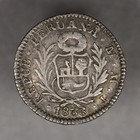 1836 Lima Mt Peru Silver 1 2 Real