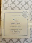 Pottery Barn Baby Crib Fitted Sheet Genevieve White   Gray 100  Organic Cotton