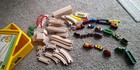 Vintage Brio Wooden Large Lot 65 Pc    19 Train Pc 49 Track Dwnn By The Station