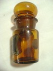Antique French Amber Glass Apothecary Bottle Hydras Chlorali Label Ground Stopr