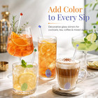 6pcs Swizzle Stick Glass Cocktail Stirrers For Drink Decorative Glass Stir Stick