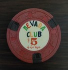  5 Nevada Club Of Las Vegas Casino Chip 1959