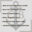 Handmade Leather Vertical Pocket Flap Wallet     Slim   Durable