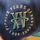 Mitchell   Ness Miami Heat Hat Mens 7 5 8 Navy Green 15 Years Anniversary Fitted