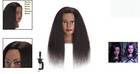 Human Hair Training Head 16-18in Hairdresser Styling Clamp Black