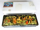 Russian Palekh School 1980s Handpainted Lacquer Box Emelya Vintage Artist Signed