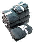 Tommy Hilfiger Set Of 9 Dark Gray Stitched Th Logo 100  Cotton Bath Towel Set