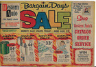 Vintage 1964 Western Auto Sale Flyer  5 Pages Of Bikes  Rifles tires tv radios 