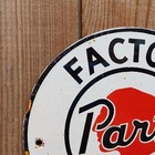 Vintage Pontiac Factory Parts Engineered Auto Porcelain Enamel Sign Size 6  Inch