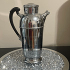 Vintage Art Deco Krome-kraft Farber Bros Ny Hammered Chrome Cocktail Pitcher