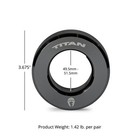 Titan Fitness Twistlock Pro Aluminum Barbell Grey Collar Set  59 5mm-51 5mm