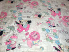 Vtg Hand Stitched Baby Quilt Pink Elephant Donkey Duck Lion Turtle Crib 42 X 36 