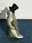 Vintage Hudson Pewter Figure Penguin Flower Bouquet Figurine Love Struck 1984