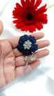Real Moissanite 1 40ct Round Cut Flower Leaf  Brooch Pin 14k White Gold Plated
