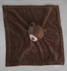 Baby Essentials Teddy Bear Security Blanket Lovey Dark Brown Plush
