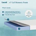 Lucid   6  Firm Gel Memory Foam Mattress     Bamboo Charcoal   Cooling Gel    