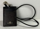 Coach Id Lanyard In Signature Canvas Card Holder Brown   Black 63274
